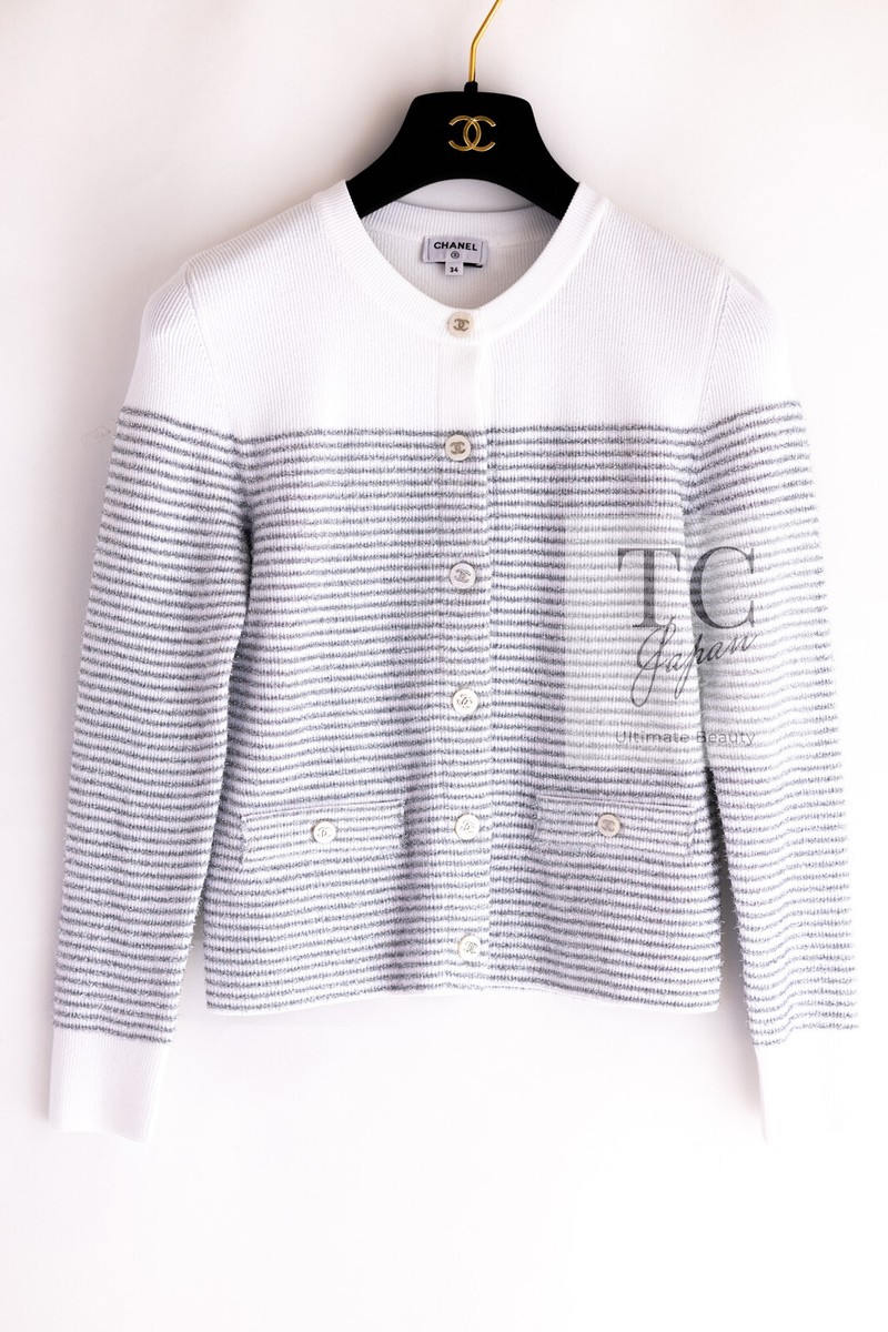 $3.4K CHANEL COCO Beach 2024 White Silver CC Logo Buttons