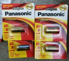 LOT OF 4 Panasonic CR123a Lithium Battery