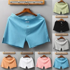 Men Cotton Loose Boxer Briefs Pouch Underwear Shorts Trunks Panties Underpants