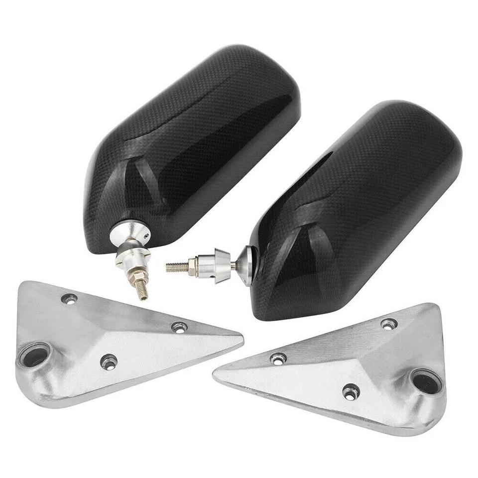 Universal Car Rearview Side Mirror Craft Square F1 Style w/Blue Mirror Surface - Image 3 of 4