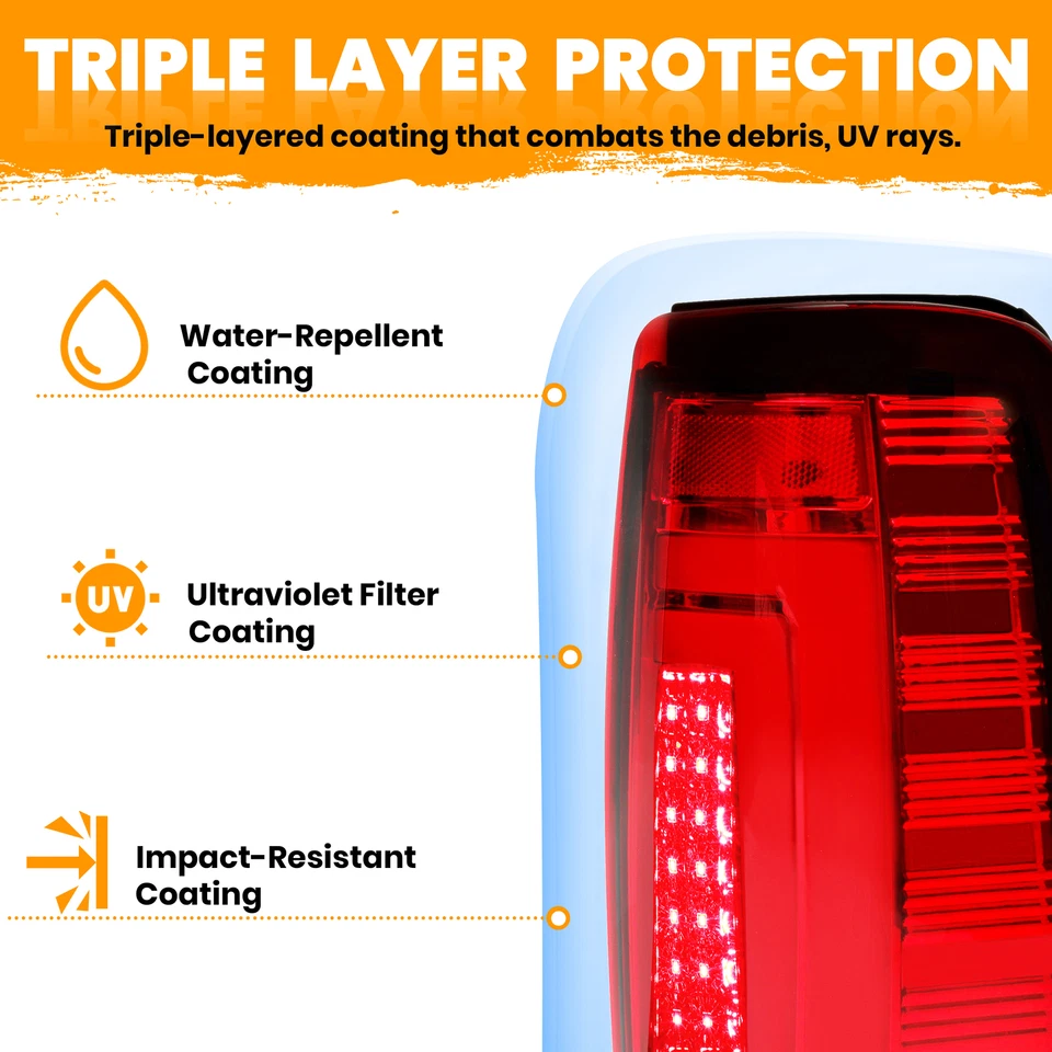 Luces traseras de tubo LED lámparas de freno para Chevy Silverado GMC Sierra 1999 2000-2002 Foto 2 de 4