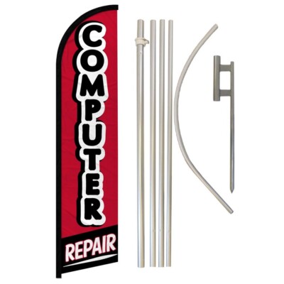Computer Repair Full Curve Windless Swooper Flag Pole Kit Electronics Repair