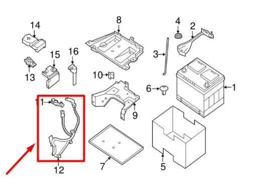 Cable de batería negativo Nissan Pathfinder 24080-3KA0A 2013-2018 OEM Foto 2 de 4