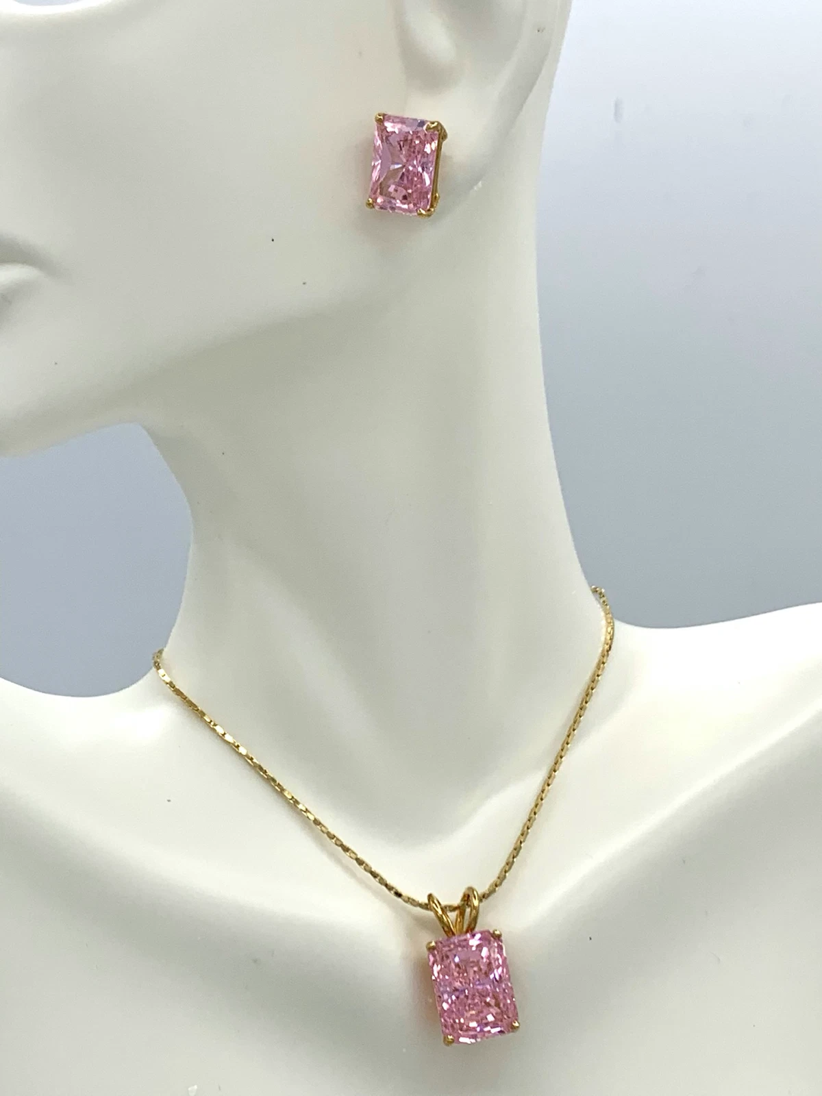 UNDERCOVER Orecchini pendenti zirconi rosa taglio radiante 16 ct tw brillanti 14 carati oltre 925 prezzo al pubblico consigliato $408