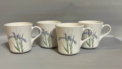 Corelle by Corning Shadow Iris Coffee/ Tea Cups USA 8 ounce Purple Set of 4
