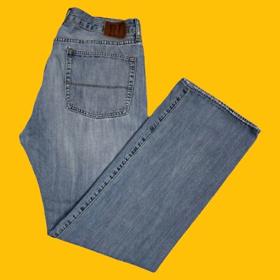 RL Polo Jeans Company Size 34x30 Vintage Jeans Medium Wash Distressed Denim