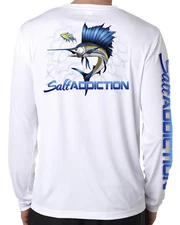 Salt Addiction t shirt Saltwater microfiber fishing long sleeve 50+ uv life