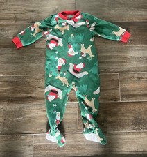 Carter's Baby 1-Piece Santa Fleece Footie Pajamas, Green, 18 Months Unisex