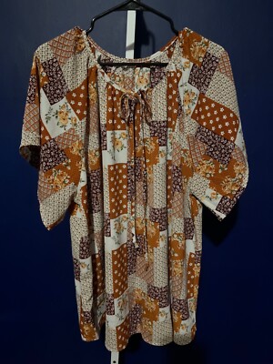 Women s  boho shirt patch work look Plus Size 3xl. Brand tag removed.