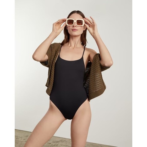 Nuevo traje de baño Everlane The String negro de una pieza talla grande para mujer - Imagen 6 de 16