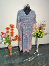 New Hand Block 100 % Cotton Kaftan AAA Quality Woman Gift Dress hand made dess