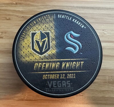 Vegas Golden Knights vs Seattle Kraken Opening Night Puck 10/12/2021