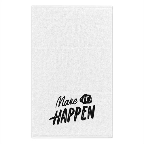 Make it Happen White Rally Towel, 11x18 RT17 - Picture 2 of 5