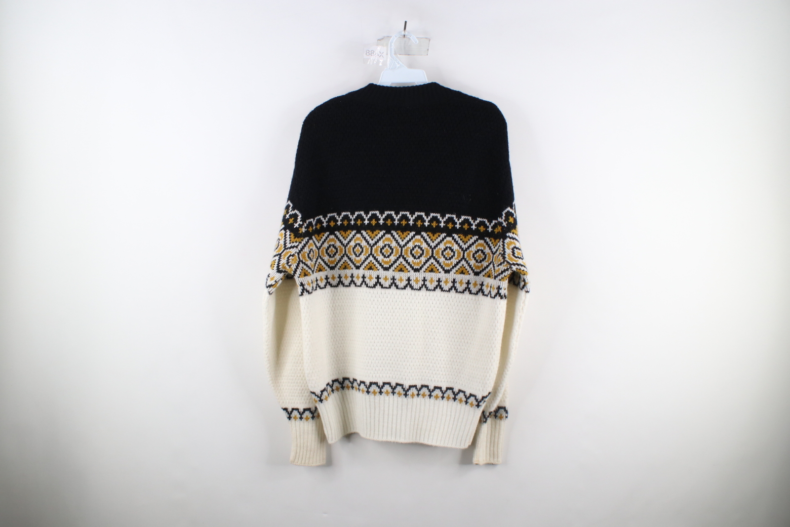 Vintage 50s 60s Mens Large Paul Mage Scandinavian Fair Isle Knit V-Neck Sweater image 7