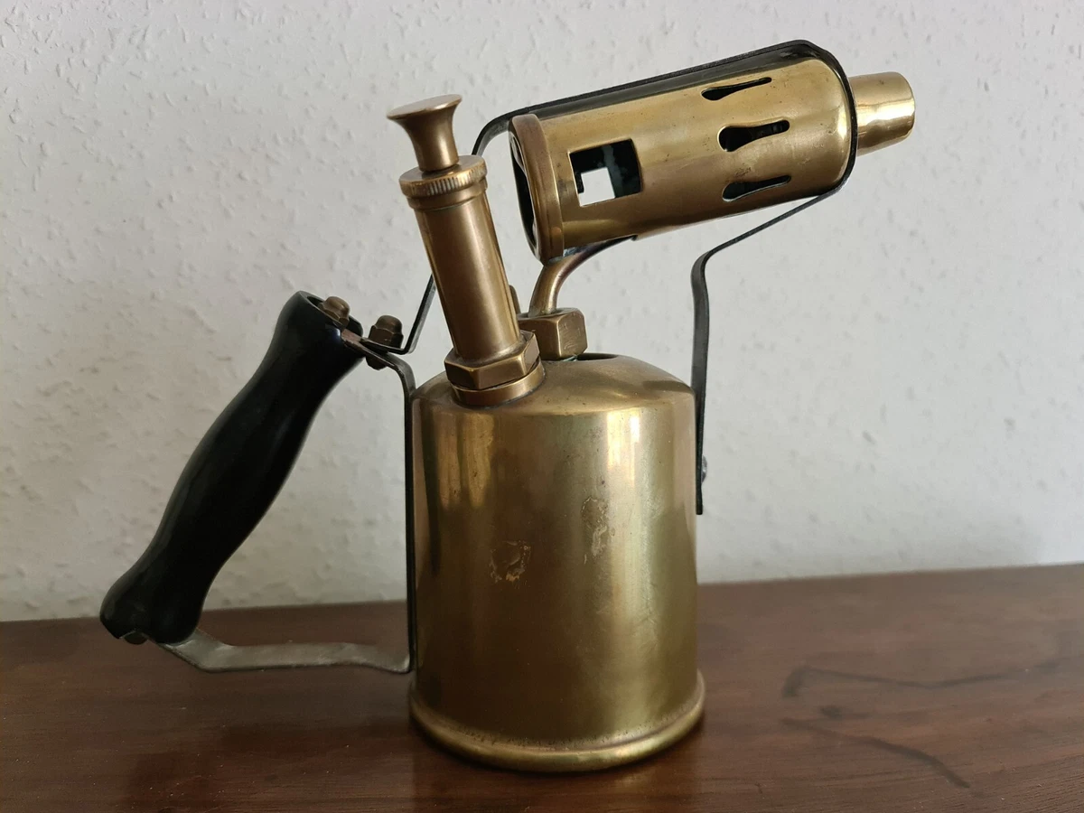 Vintage brass blow torch lamp deals
