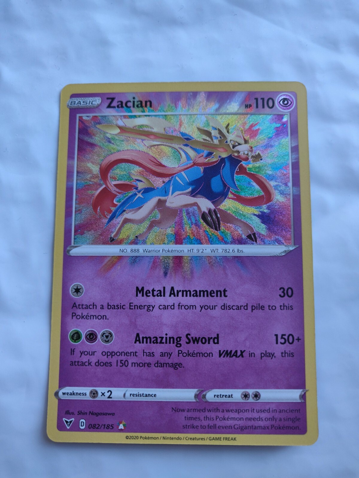 Zacian Amazing Rare 82/185 Vivid Voltage Pokemon Card - NM