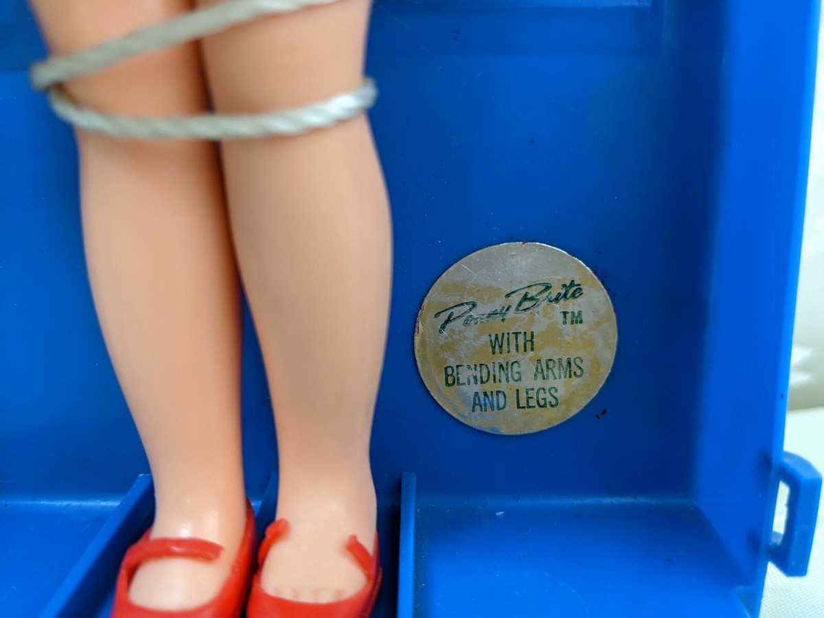 Vintage Penny Brite Doll in Box Dress Shoes Plastic Carrying Case