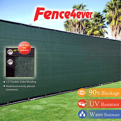 Green 4' 5' 6' 8' tall Fence Windscreen Privacy Screen Shade Cover Mesh Outdoor