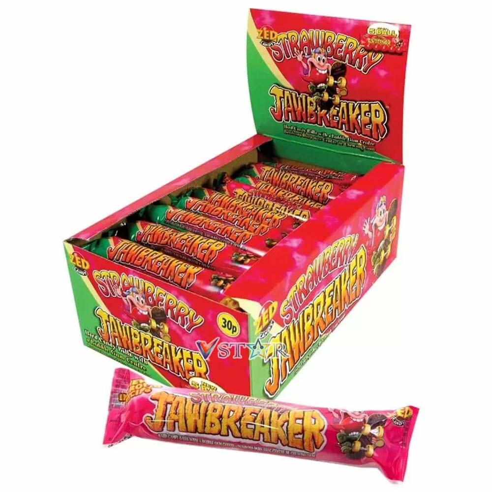 candy☆ ZED Candy Strawberry Jawbreaker Hard Candy with a Bubble Gum 41g