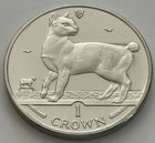 1994 Isle of Man Japanese Bobtail Cat 1 Crown Coin Bu Condition Free Shipping