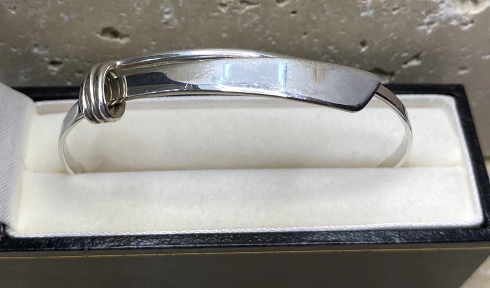 🛑 Ed Levin Sterling Silver Modernist Modern 925 Bali Artisan Cuff Bracelet 7” - Image 3 of 4