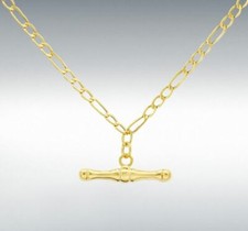 9 ct Gold Chain Albert Pendant T Bar Chain 18 inches