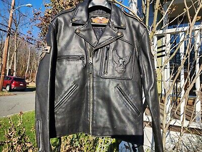 HARLEY DAVIDSON LEATHER JACKET OLD SKOOL VINTAGE DISTRESSED HARLEY DAVIDSON LEATHER JACKET OLD SKOOL VINTAGE DISTRESSED