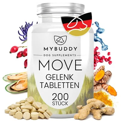 MYBUDDY Move Gelenktabletten für Hunde mit Grünlippmuschel MSM I MADE IN GERMANY