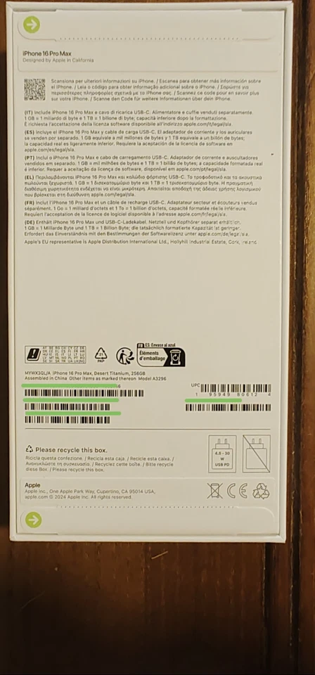 Apple iPhone 16 Pro Max - 256Gb (Precintado) Factura. Titanio Desierto - Imagen 2 de 2