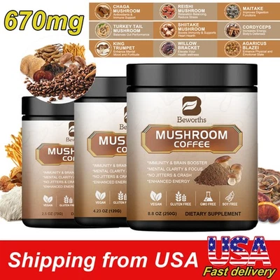 BEWORTHS Cordyceps Powder 8oz Cordycep Extract Powder Pure Mushroom Powder Non-Gmo