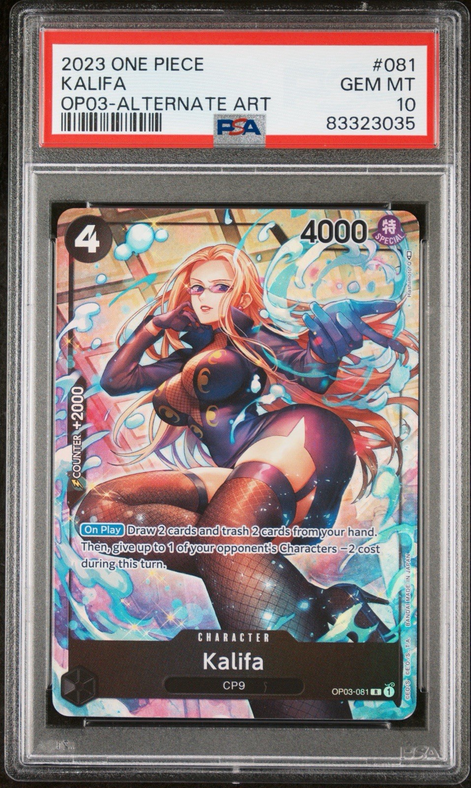 KALIFA OP03-081 ALTERNATE ART, PSA 10 GEM MINT, 2023 ONE PIECE CARD GAME OP03