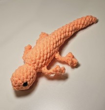 Crochet Orange Lizard Plush Toy Cute Amigurumi Gift Handmade