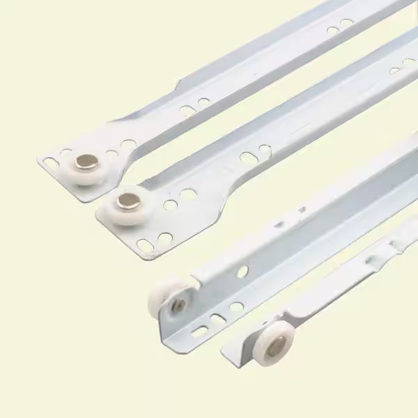 17-3/4 In. White Painted Steel Bottom-Mount Self-Closing Drawer Slides 1-Pair (2