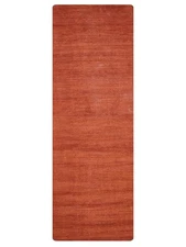 Eco-Friendly Hand Knotted Loom Silk Mix Area Rug Solid Dark Orange BBLSM111