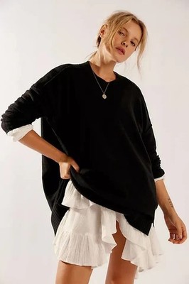 Free People Phoebe Pullover Oversize Pulli Wasserfall Wollmischung Gr. S UVP 158£