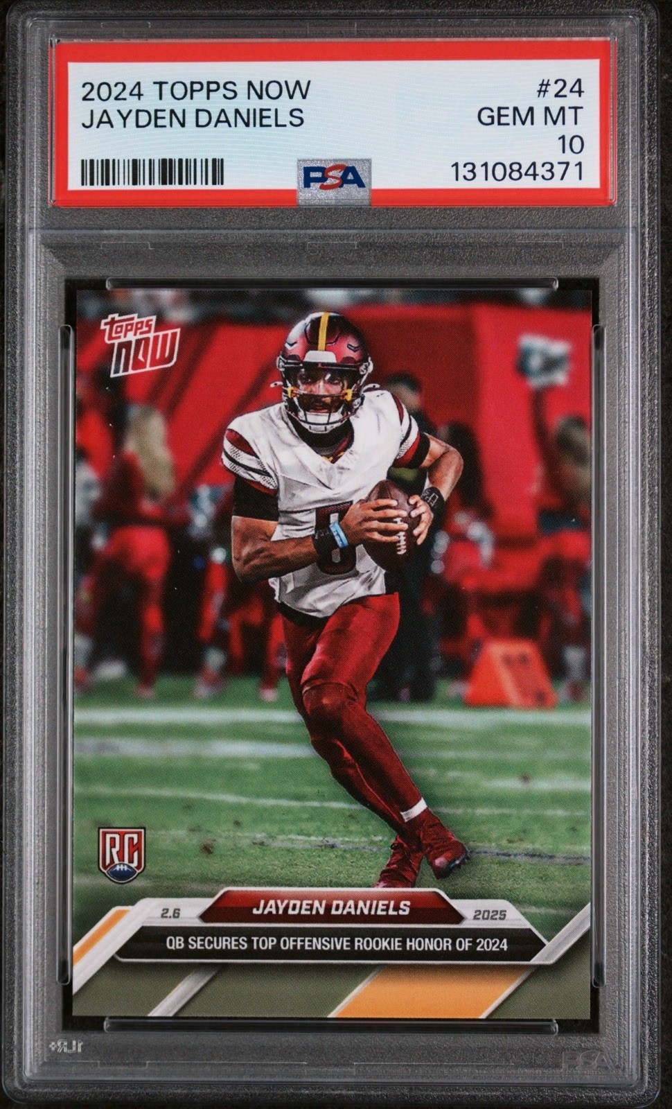 2024 Topps Now #24 Jayden Daniels RC PSA 10 Offensive ROY