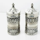 Tiffany & Co Vintage Salt and Pepper Shakers Set in Glass and Silver