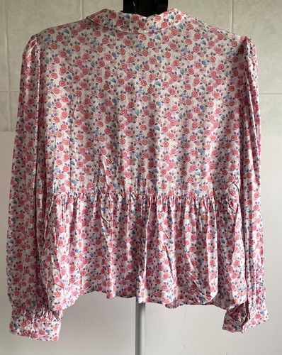 JOE BROWNS DITSY FLORAL TOP SIZE 18 UK WHITE + PINK + BLUE MIX LONG SLEEVES *NEW - Picture 8 of 9