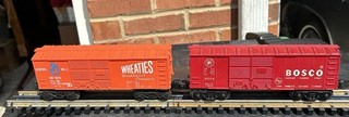 Lionel 6014 Pennsylvania RR Bosco Box Car and Lionel 9040 Wheaties Box Car