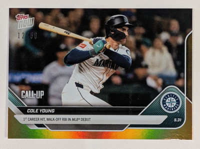 2025 Topps Now Cole Young #243 Gold Foil RC /50 PR 3543