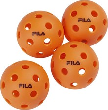 Pack of 4 High-Visibility Orange Outdoor Pickleballs - Durable Reliable