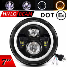 7" Inch Round LED Headlight DRL hi/lo sealed beam For Jeep Wrangler JK 2007-2017