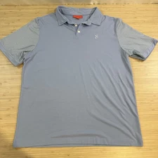 Redvanly Golf Polo Shirt Men’s XL Light Blue Geometric Polyester Spandex Stretch