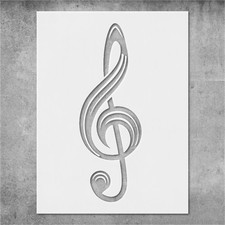 Treble Clef Music Wall Art Reusable Plastic Stencil - StencilAir