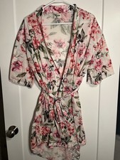 Show Me Your Mumu Floral Robe Womens O/S One Size Pink Rose Bridal Dressing Gown