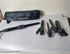 Xtava 5-in-1 Professional Curling Iron Hair Curler Wand Set & Case