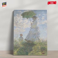 Woman with a Parasol by Claude Monet Canvas Print Poster Home Decor