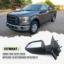Left Driver Side Door Mirror With Blind Spot Glass Power Fits 2015-2020 Ford F15