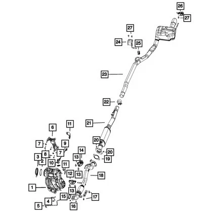 Suspensión de silenciador de escape Mopar 68122049AA para Jeep Compass 2018 2019 y para Fiat Foto 2 de 4