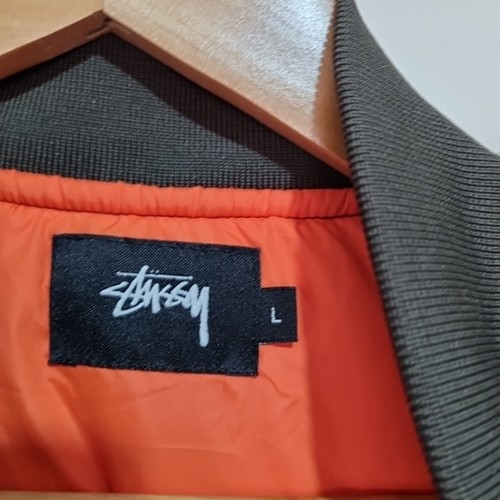 Stüssy Camo Bomber Jacket Size L Orange Lined Streetwear- New Without Tags - Picture 7 of 18